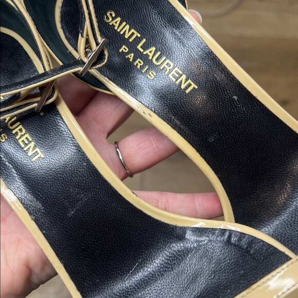 Saint Laurent Jane 105 Beige Patent Leather Heels - Picture 7 of 11